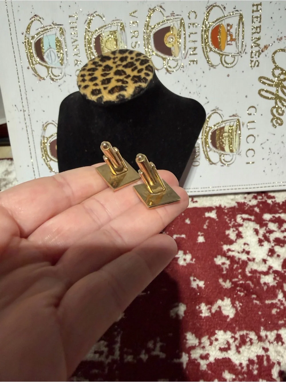 Gold Tone Woven Square Cufflinks